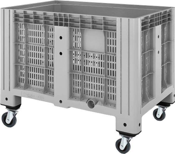 Контейнер перфорированный на колёсах SDBOX 1208 PW, 1200х800х913 мм, серый