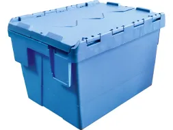 Ящик пластиковый сплошной с крышкой SPKM, 400x300x265 мм, 30 л, синий [SPKM 4325-1]