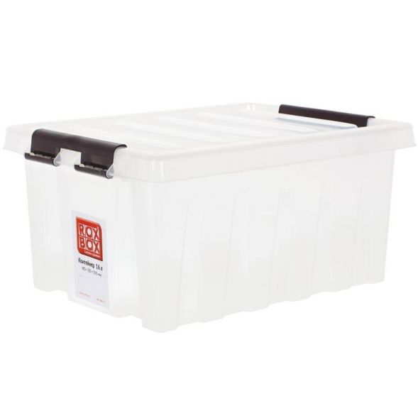 Контейнер с крышкой и клипсами Rox Box Original, 16 л, 415x300x190 мм, прозрачный [016-00.07]