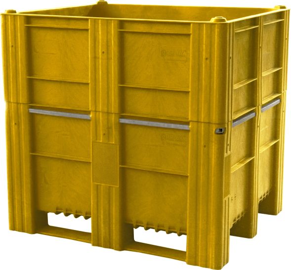 BoxPallet 1200х1000х1140 мм сплошной желтый