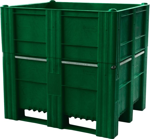 BoxPallet 1200х1000х1140 мм сплошной зеленый