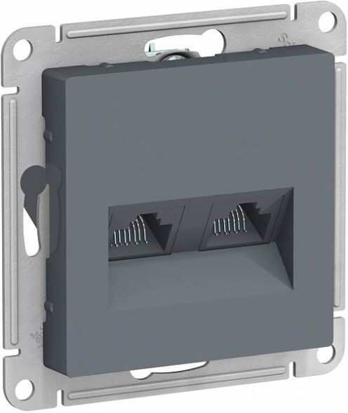Розетка ATLASDESIGN двойная компьютерная RJ45+RJ45 категория 5E механизм грифель (ATN000785)