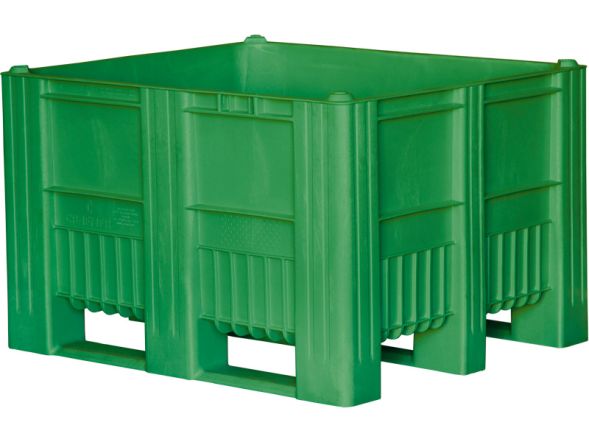 Пластиковый контейнер сплошной на полозьях BoxPallet C-Box 1210 S, 1200х1000х740 мм, зеленый