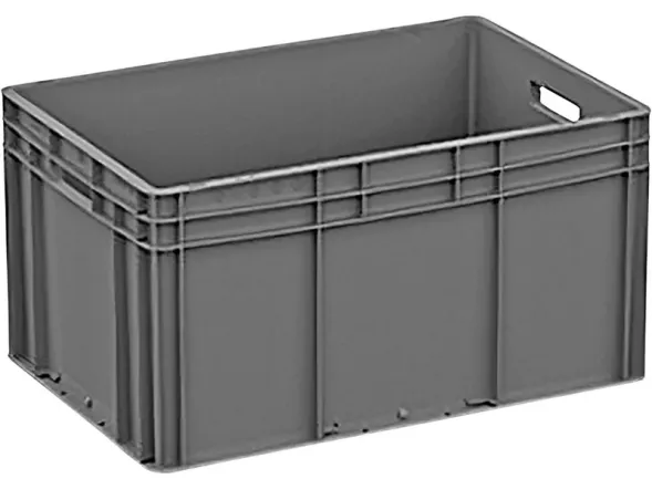 Ящик сплошной 600x400x320 мм, 63 л, серый, sku: ЕС 6432.1