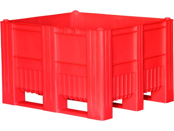 Пластиковый контейнер сплошной на полозьях BoxPallet C-Box 1210 S, 1200х1000х740 мм, красный
