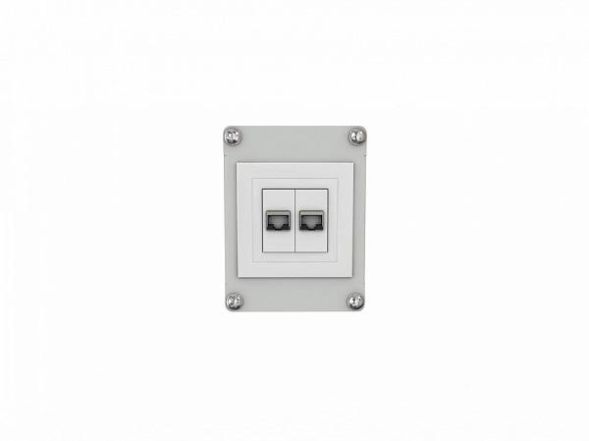 Сетевая сдвоенная штепсельная розетка для кабеля RJ45 ДВК