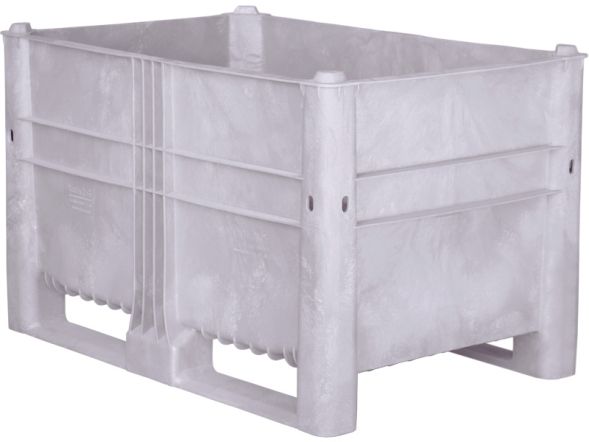 Контейнер пластиковый сплошной EcoLine-485, 1200х800х740 мм, серый