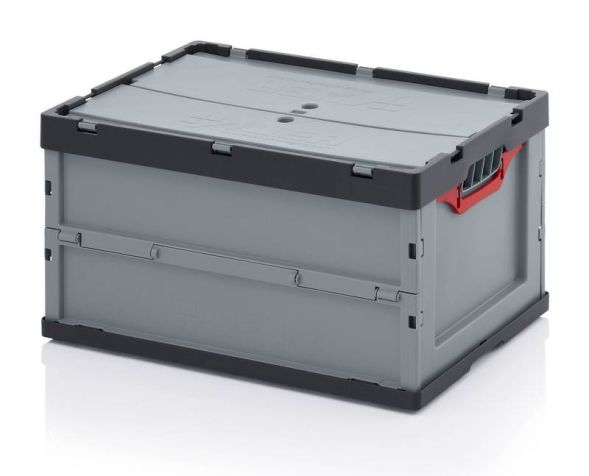 Ящик пластиковый складной с крышкой AUER FBD 64/32, 600x400x320 мм, серый [FBD 64/32]