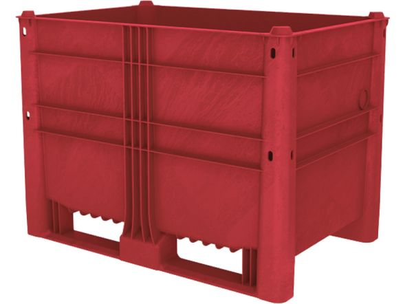 Контейнер пластиковый сплошной EcoLine-590, 1200х800х870 мм, красный