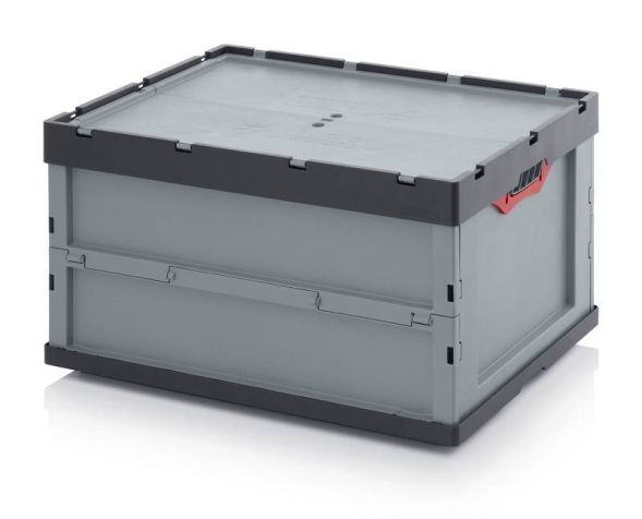 Ящик пластиковый складной с крышкой AUER FBD 86/445, 800x600x445 мм, серый [FBD 86/445]