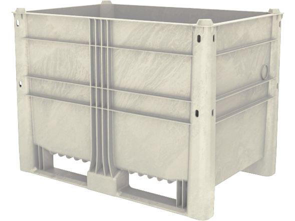 Контейнер пластиковый сплошной EcoLine-590, 1200х800х870 мм, серый