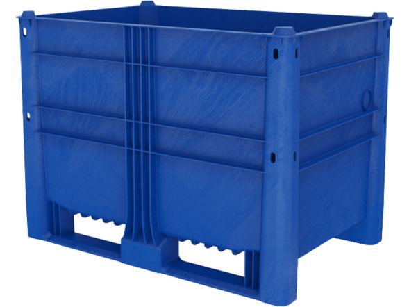 Контейнер пластиковый сплошной EcoLine-590, 1200х800х870 мм, синий