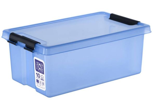 Контейнер с крышкой и клипсами Rox Box Home, 10л, 100x170x210 мм, синий