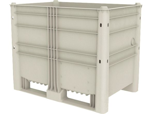 Контейнер пластиковый сплошной EcoLine-650, 1200х800х950 мм, серый
