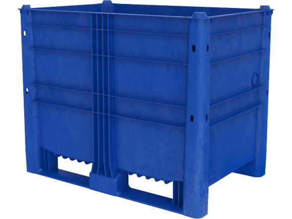 Контейнер пластиковый сплошной EcoLine-650, 1200х800х950 мм, синий
