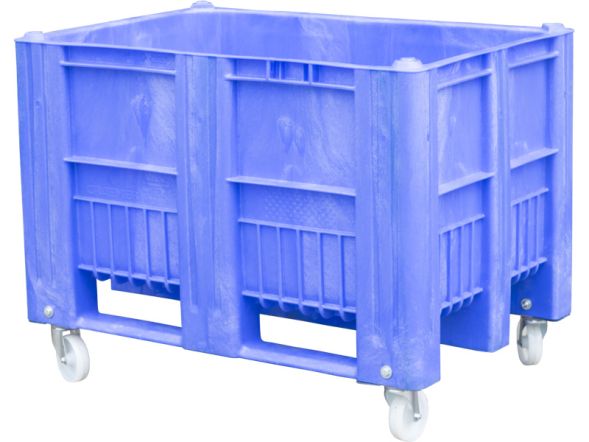 Контейнер пластиковый сплошной на колёсах C-Box 1208 SW, 1200х800х900 мм, синий