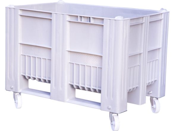 Контейнер пластиковый сплошной на колёсах C-Box 1208 SW, 1200х800х900 мм, серый