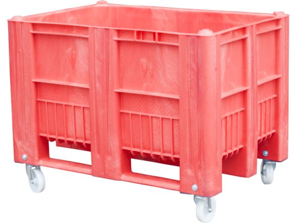 Контейнер пластиковый сплошной на колёсах C-Box 1208 SW, 1200х800х900 мм, красный
