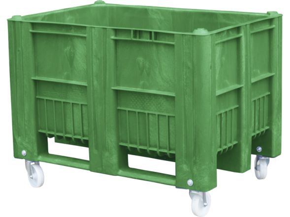 Контейнер пластиковый сплошной на колёсах C-Box 1208 SW, 1200х800х900 мм, зеленый