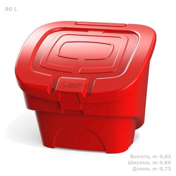 Ящик для песка 90 литров PREMIUM, красный
